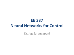EE 337 Neural Networks for Control