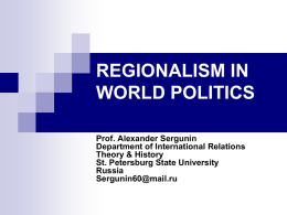 POLITICAL REGIONAL STUDIES