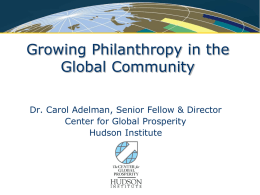 Global Philanthropy: Reinventing Assistance