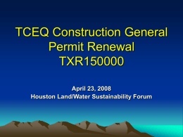 TCEQ Construction General Permit Renewal