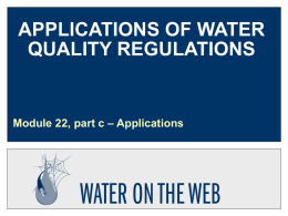 Mod22-C Applications of Water Quality Regulations