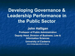 Leadership Performance in the Public Sector