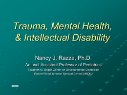 Psychopathology and Intellectual Disability