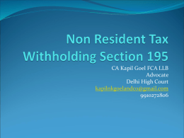 Non Resident Tax Withholding Section 195