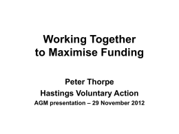 Working Together to Maximise Funding