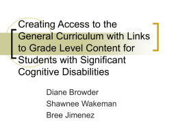 Creating Access to the General Curriculum with Links to