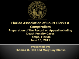 Florida Association of Court Clerks Preparing Death