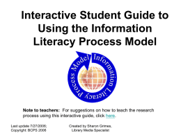Interactive Student Guide to Using the Information
