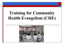 Training for Community Health Evangelism (CHE)