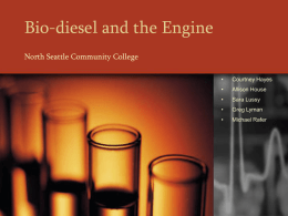 Bio-diesel and the Engine