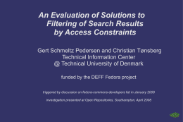 An Evaluation of Solutions to Filtering of Search Results