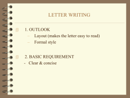 LETTER WRITING - University of Rijeka