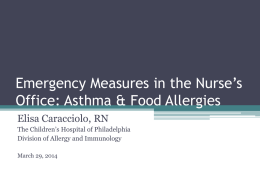Asthma and Food Allergies in the School Setting