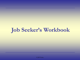 Job Seeker’s Workbook - Career Consulting Corner
