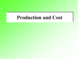Production and Cost - Thammasat University