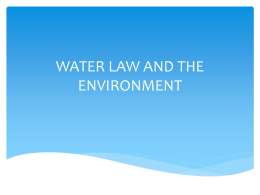 WATER LAW AND THE ENVIRONMENT