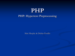 PHP PHP: Hypertext Preprocessing