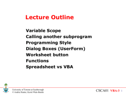 CSC A01 Lecture 2 - University of Toronto
