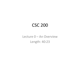 CSC 200 - PDC Faculty