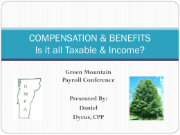 COMPENSATION and Benefits Is it all Income?