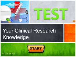 Your Clinical Research Knowledge