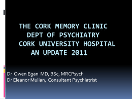 MEMORY CLINIC CORK REPORT 2011