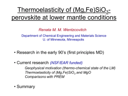 First Principles Thermoelasticity of Mantle Minerals