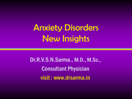 Anxiety Disorders by Dr Sarma