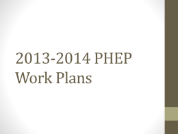2013-2014 PHEP Work Plans