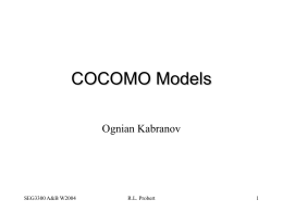 COCOMO Models - University of Ottawa