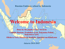 Russian Embassy school in Indonesia Welcome to Indonesia