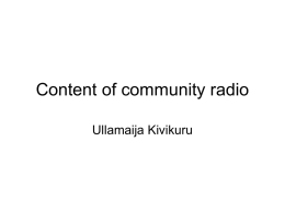Health check-ups of community radio