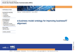 E-Business model ontology for improving business/IT alignment