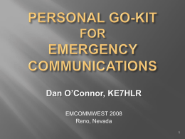 PERSONAL GO-KIT FOR EMERGENCY COMMUNICATIONS