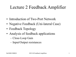 Feedback Amplifiers - City University of Hong Kong