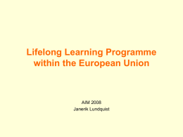 Life Long Learning Programmes within the European Union