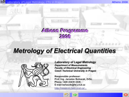 Metrology of Electrical Quantities