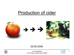 Production of cider - Czech Technical University in Prague
