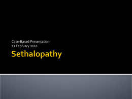 Sethalopathy - UBC Critical Care Medicine, Vancouver BC