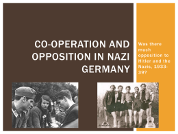 Co-operation and Opposition in Nazi Germany
