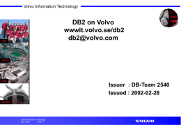 DB2 on Volvo