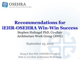 OSEHRA Sustainment Operations