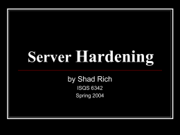 Server Hardening - Texas Tech University