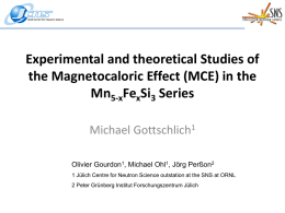 Magnetocaloric Effect Materials - uni