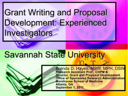 Grant Writing and Proposal Development: Getting Started