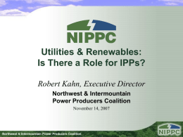 Utilities & Renewables: Is there a role for IPPs?