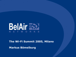 BelAir Networks presentation