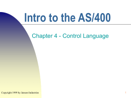 Intro to the AS/400 - Fox Valley Technical College