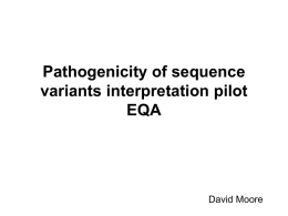 Pathogenicity of sequence variants interpretation pilot EQA