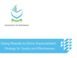 Using Results to Drive Improvement: